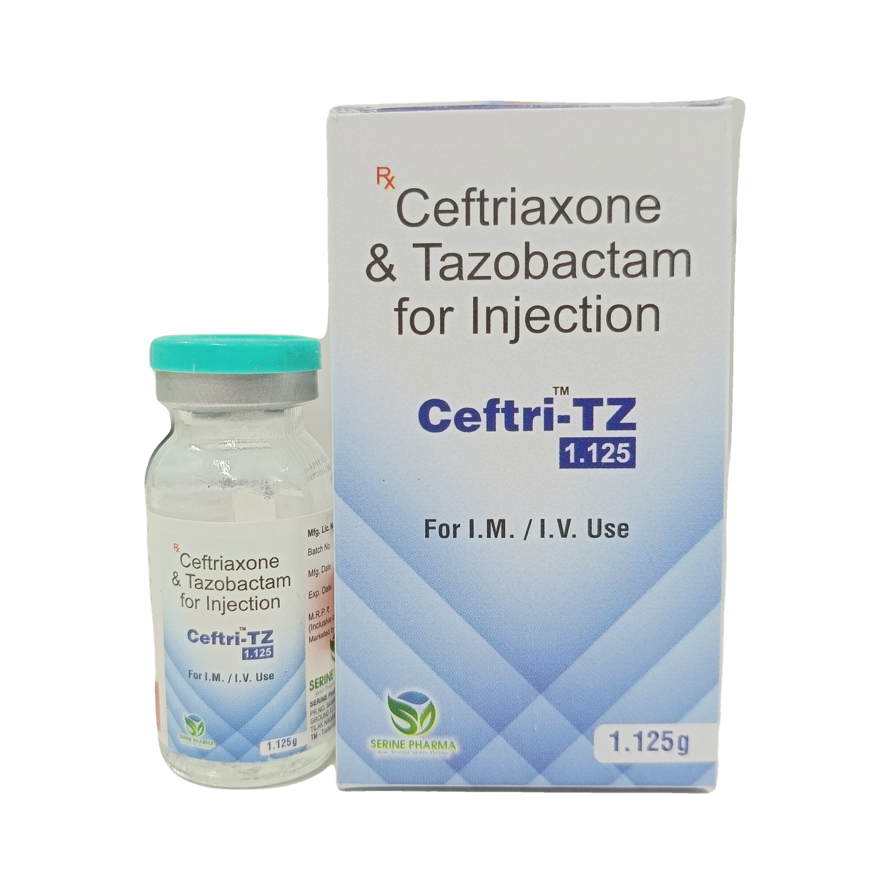 Ceftri-TZ™ 1.125 g — Outer carton and vial