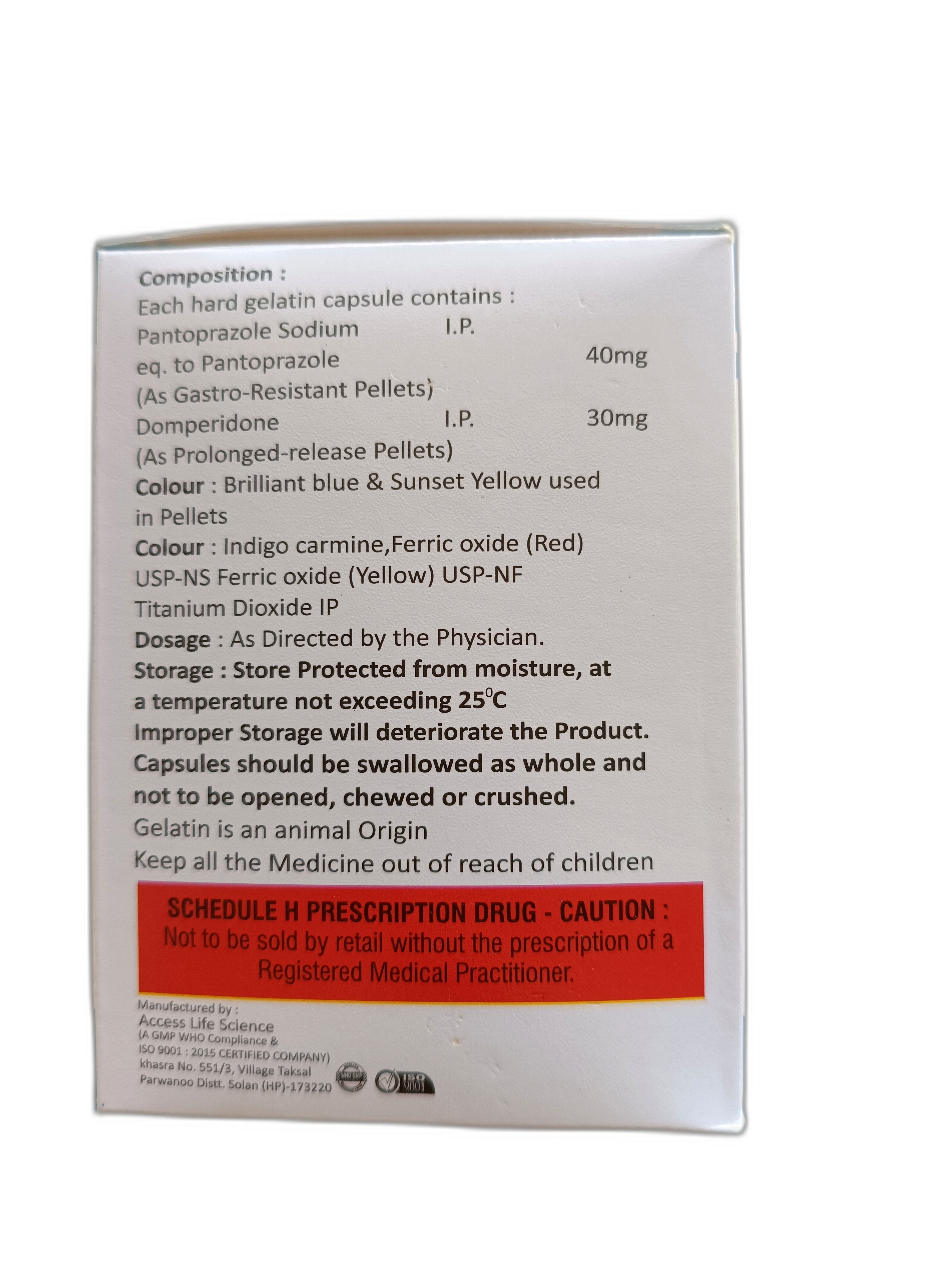 GASAK® DSR — Outer carton — rear panel