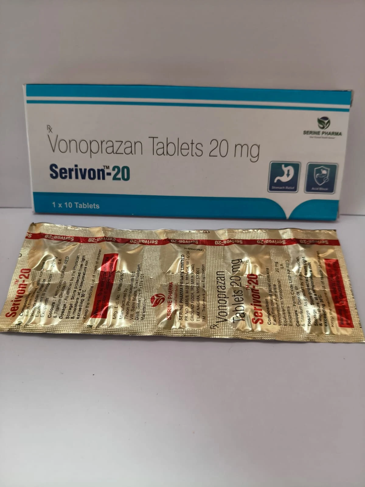 Serivon-20 — Front carton and blister
