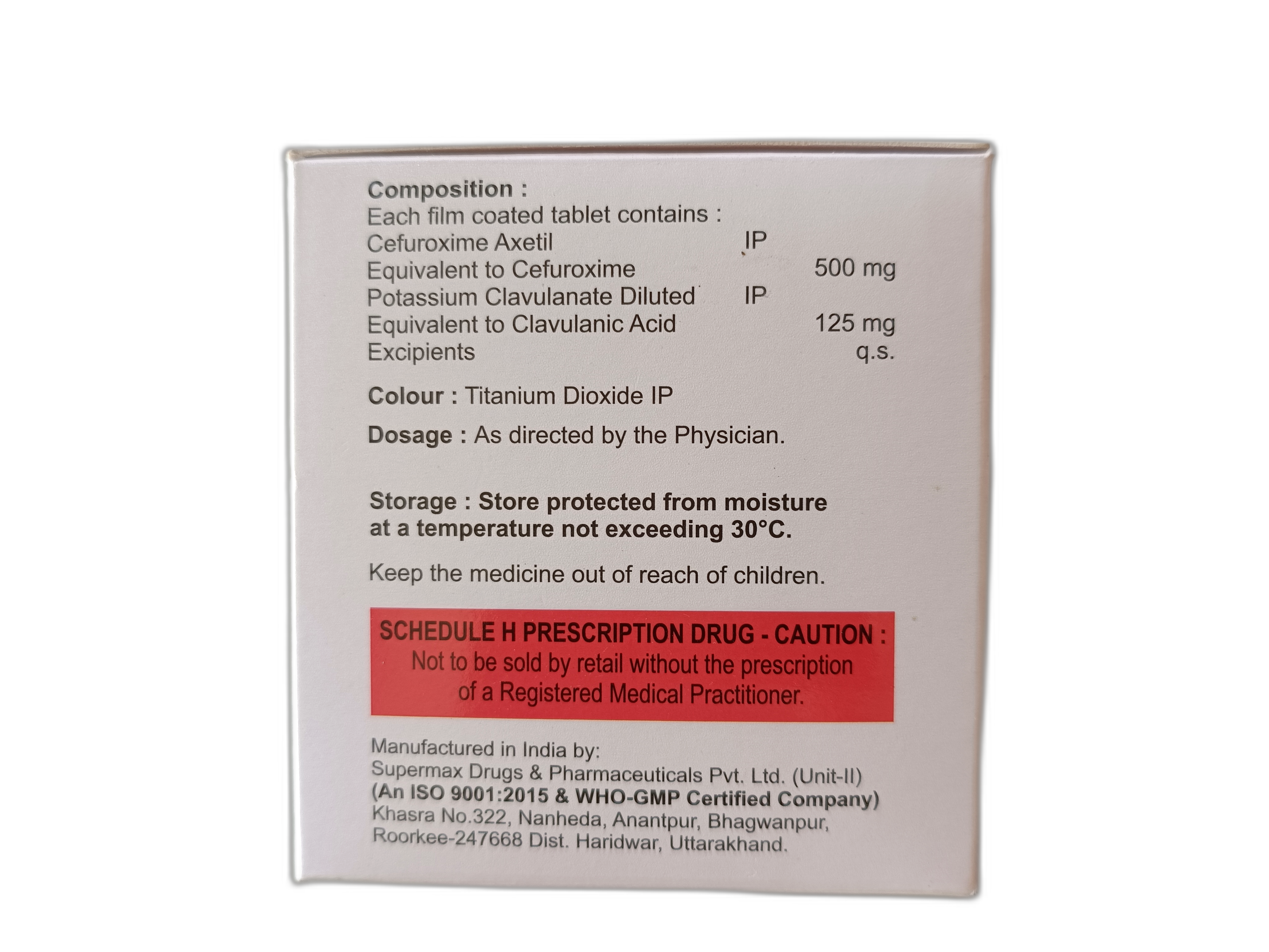 SEROTIL™ CV — Outer carton — rear panel (alternate view 3)