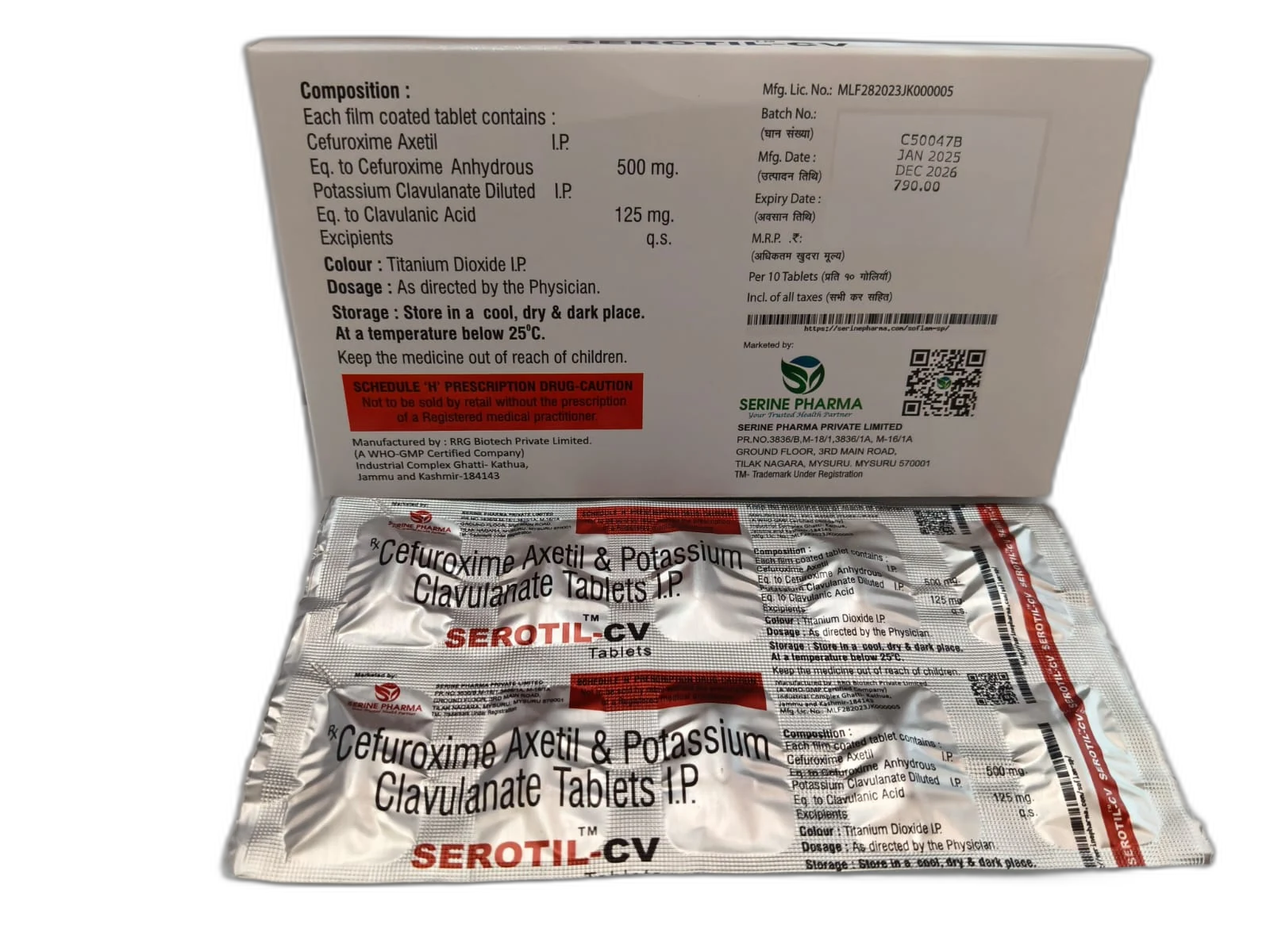 SEROTIL™ CV — Outer carton — rear panel